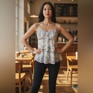 CAbi #272 Tiered Ruffled Cami